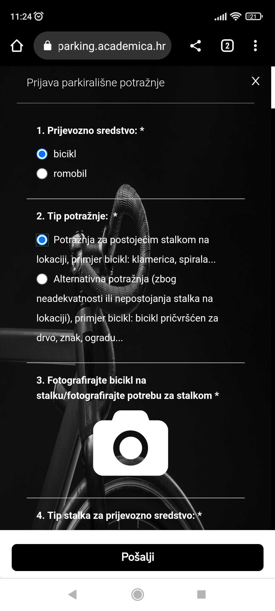 CikloParking aplikacija